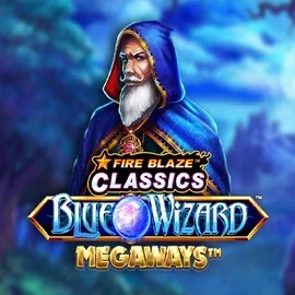 Fire Blaze Blue Wizard Megaways logo by Rarestone Gaming Casina Casino